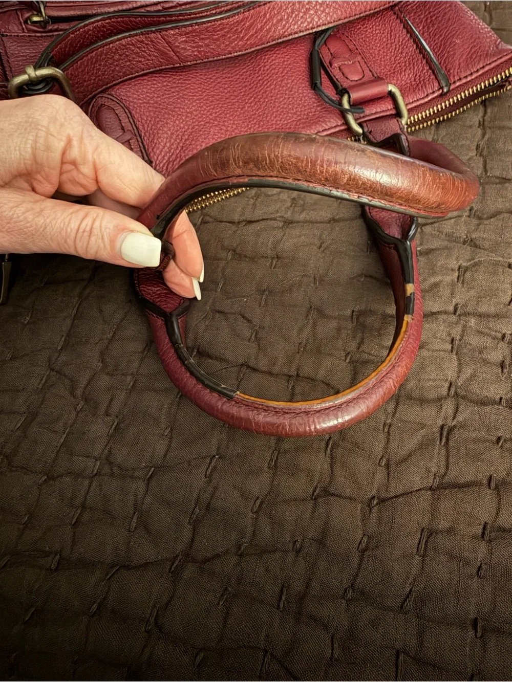 Marc New York Leather Burgundy Tote with Shoulder Strap